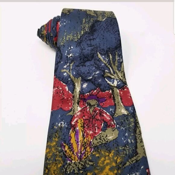 Structure Cowboy Wild West Campfire Novelty Tie - Picture 4 of 7